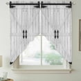 thumbnail image 2 of Farmhouse Wood Grain Swag Valances for Windows, Kitchen Window Curtains Over Sink, Vintage Country Barn Gate Grey Window Treatment Curtains for Living Room/Bedroom Curtains 2 Panel Sets 36"x45", 2 of 8