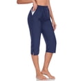 thumbnail image 4 of RELLECIGA Women's High Waisted Swim Capris Pants Long Board Shorts Beach Pants with Briefs, 4 of 7