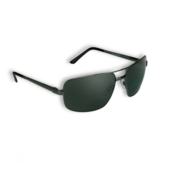 proSPORT Polarized Bifocal Sunglass Reader Aviator Gunmetal Smoke Anti-Glare Lens Men Women