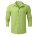 thumbnail image 2 of Bcfgryg Men 3/4 Sleeve Spring and Summer Solid Color Casual Long Sleeve Shirt Big and Tall Men's Shirts, 2 of 4