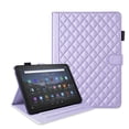 thumbnail image 3 of For Kindle Fire HD 10 (2021/2023 Release, 11th/13th Generation) Case, Rhombus Pattern Multiple Viewing Angles Stand Slim Folio Cover (Purple), 3 of 6
