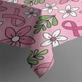 thumbnail image 3 of Pink Breast Cancer and Pioneer Flower Rectangle Tablecloth 60"x84",Waterproof Polyester Rectangle Table Cloth, Wipeable Spillproof Polyester Tablecloth for Dining, Camping, Indoor and Outdoor, 3 of 5