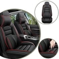 thumbnail image 4 of Fit for Kia Optima 2018, Black and Red Edges Car Seat Covers, PU Leather Front two seats With a Headrest and Lumbar Support Protect and Upgrade Seats, Airbag-Compatible, 4 of 8