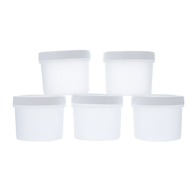 EeaseMX 5 tarros de helado de 400 ml, recipientes para almacenar postres, vasos de yogur con tapa