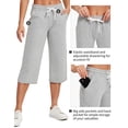 thumbnail image 4 of 2-Pack SPECIAL MAGIC Women's Capri Pants Wide Leg Cotton Yoga Sweatpants with Pockets Casual Lounge Jogger Pants, 4 of 7