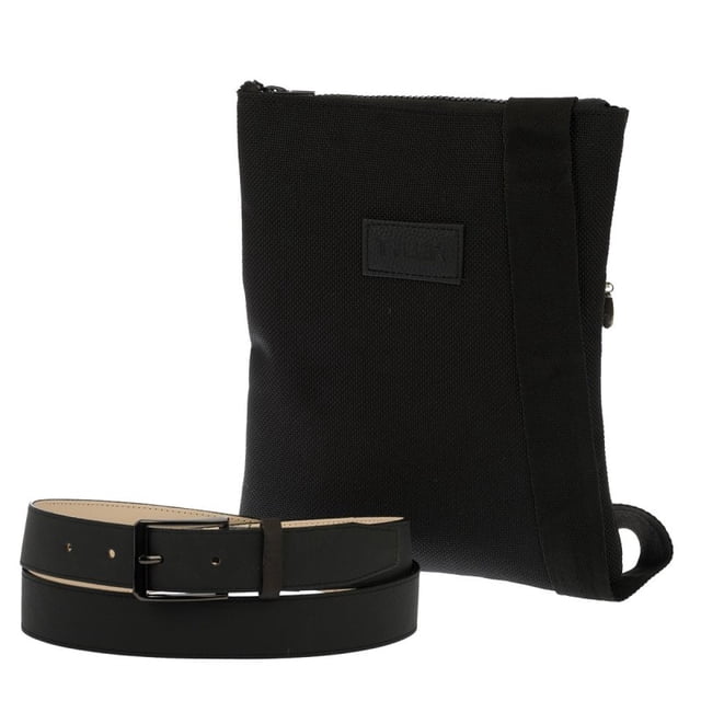 Paquete Crossbody y Cinturón Tyler color negro 9563-1PAQ