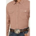 thumbnail image 3 of Blue Ranchwear Men's Plaid Print Long Sleeve Western Pearl Snap Shirt Fired Brick Medium, 3 of 4