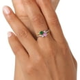 thumbnail image 5 of Gem Stone King 925 Silver and 10K Yellow Gold Green Nano Emerald and Pink Moissanite and White Lab Grown Diamond Ring for Women (1.02 Cttw, May Birthstone, Heart Shape 5MM, Size 5), 5 of 5