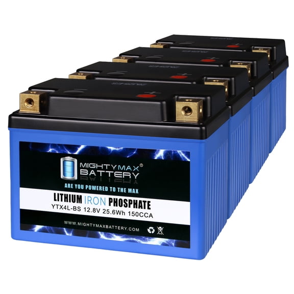YTX4L-BSLIFEPO4 Lithium, Replacement Battery Compatible with Aprilia RSV4 R, Factory - 4 Pack