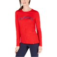 thumbnail image 2 of Tommy Hilfiger - Camiseta gráfica de manga larga para mujer, color rojo, extragrande Tommy Hilfiger Camiseta gráfica, 2 of 2