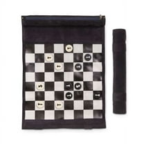 Suede Roll Up 12.5" Travel Chess Set in Navy