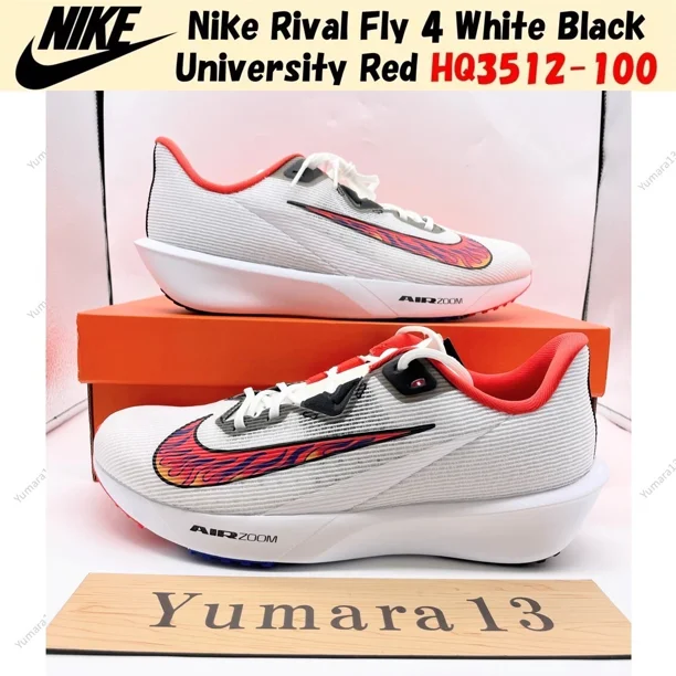 Nike Rival Fly 4 White Black University Red HQ3512-100 Men's Size
