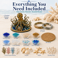 thumbnail image 3 of Ocean Sparkle Animal Craft Kit, 1-Piece Sea Turtle 3D Beaded Sea Animal DIY Set with Pearls, Wire, Shell and Coral Accents, Adult Tabletop Craft, 3 of 6