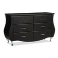 thumbnail image 3 of Urban Designs Enzo Modern and Contemporary Black Faux Leather 6-Drawer Dresser, 3 of 5