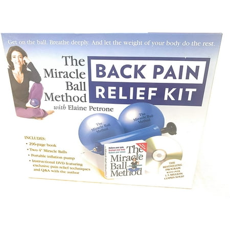 The Miracle Ball Method with Elaine Petrone Back Pain Relief Deluxe Kit Includes: Instruction Book, 2- 4" Balls, Pump and Instructional DVD