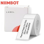 NIIMBOT D101 Labels, 1"x 2"(25x50mm) Thermal Sticker Label for D101 Label Maker, 1 Roll of 130 Papers(White)