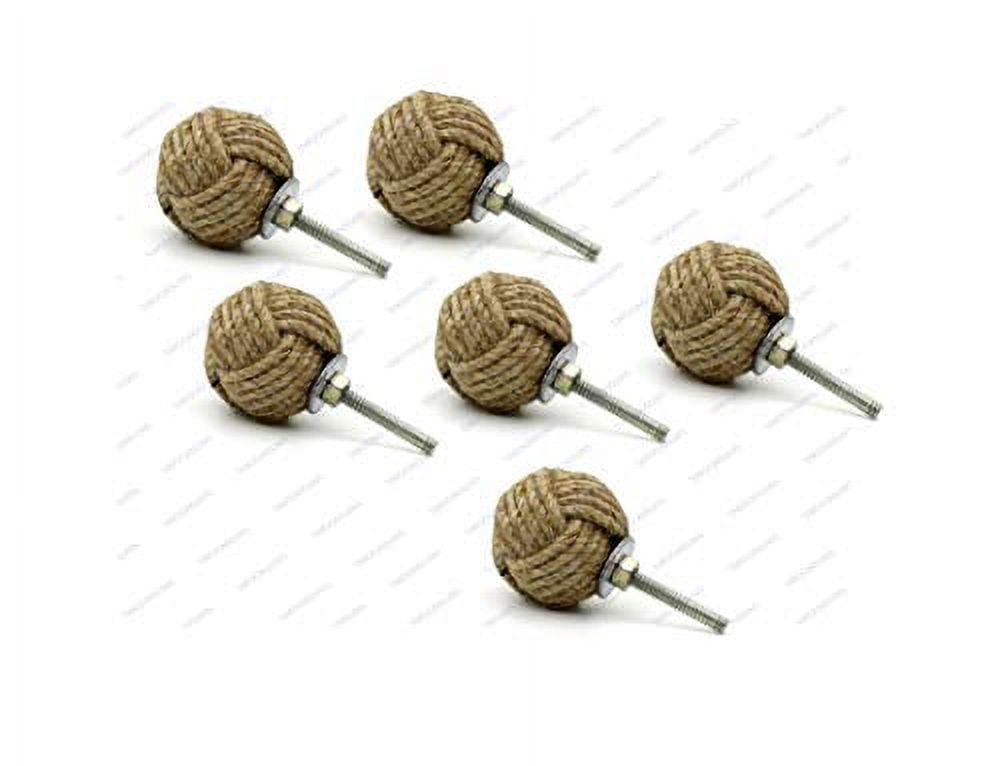5MoonSun5's Jute Knobs Rope Knot Drawer Pulls and Knobs Pull and Push Handle Knobs for Cabinets, Wardrobes & Kitchen Cupboards Nautical knob Hardware Vintage Decor, 35 mm (Pack of 20)
