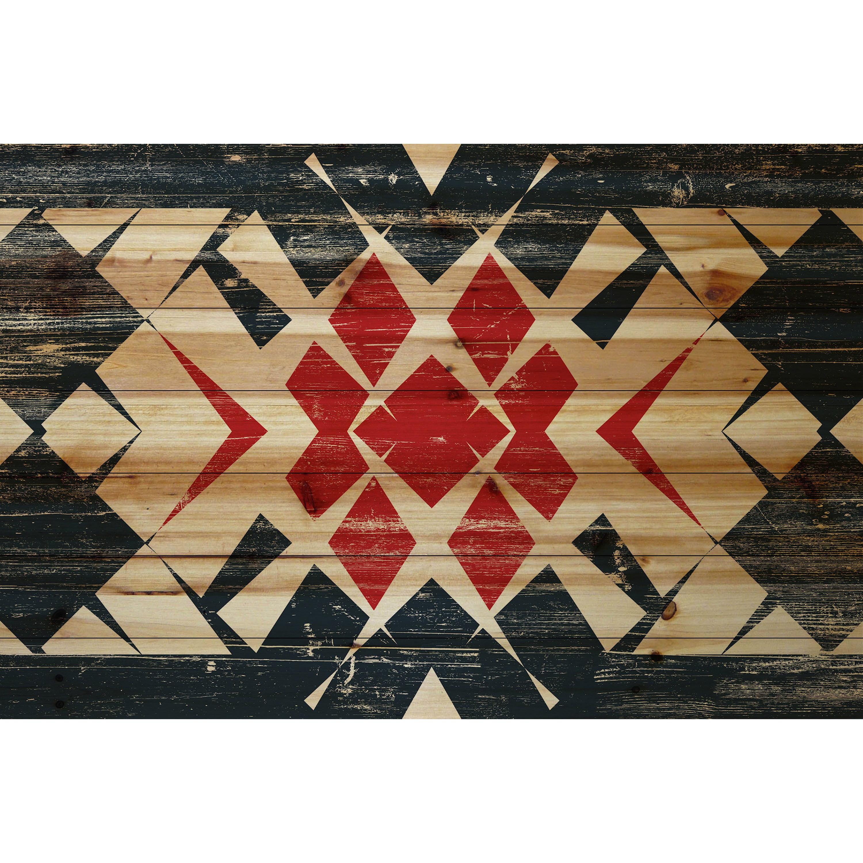Marmont Hill - "Red Comes Through" Painting Print on Natural Pine Wood