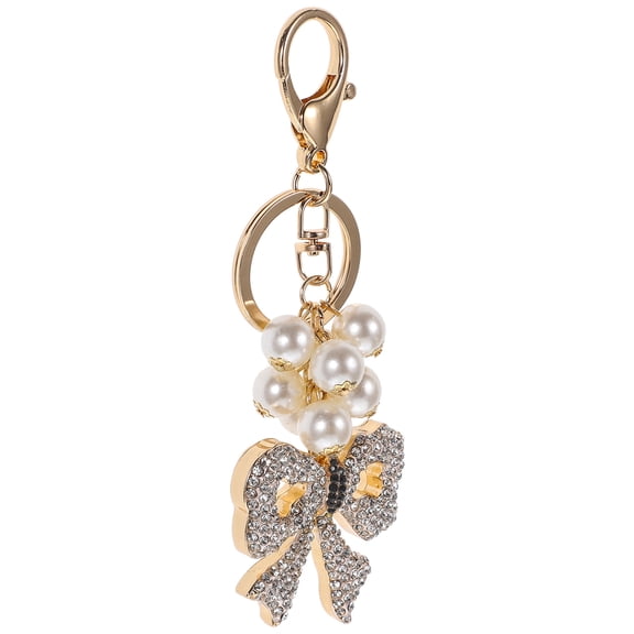 LOLIPPYY Stylish Black Bowknot Keychain Pendant for Backpack, Wallet, and Key Holder Decoration Accessory