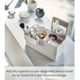 thumbnail image 2 of Yamazaki Home Makeup Organizer With Mirror - Steel + Wood - White, 2 of 7
