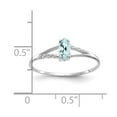 thumbnail image 3 of Solid 14k White Gold Aquamarine Blue March Gemstone Birthstone Marquise Engagement Ring Size 5, 3 of 6