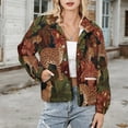 thumbnail image 3 of Jackets for Women Winter Coat Jackets Flannel Stand Collar Jacket(Leopards Jungle Lush Vibrant Pattern,Size:S-4XL), 3 of 7