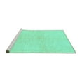 thumbnail image 2 of Ahgly Company Machine Washable Indoor Rectangle Solid Turquoise Blue Modern Area Rugs, 7' x 10', 2 of 4