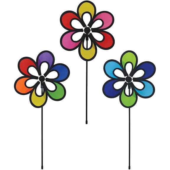 In the Breeze 2678 — 10 inch Windee Wheelz Spinner Assortment (3 Pack) — Outdoor Garden Décor