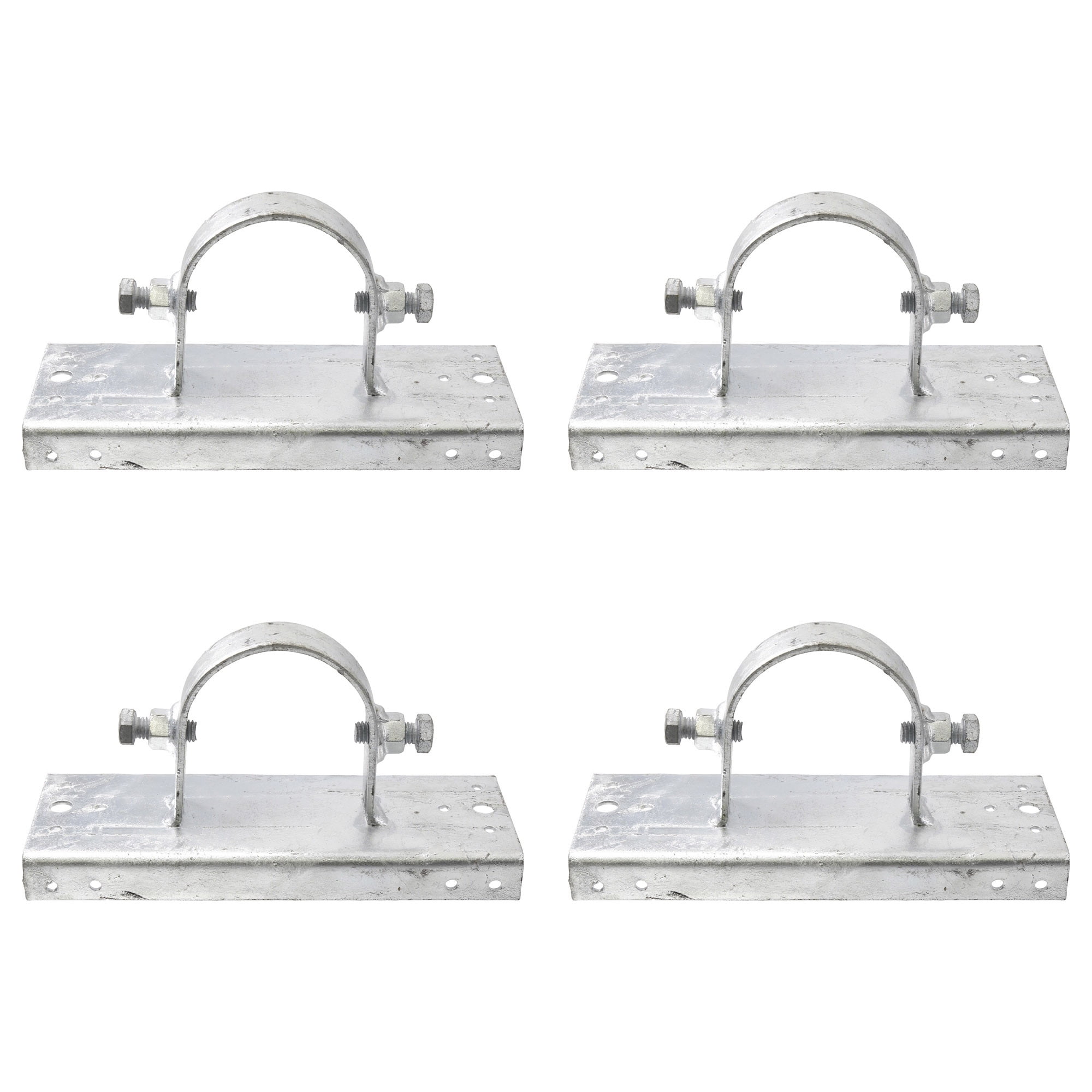 Plum Fittings Chain Link Fence 3" [2 7/8" OD] x 8" Wood to Steel Post