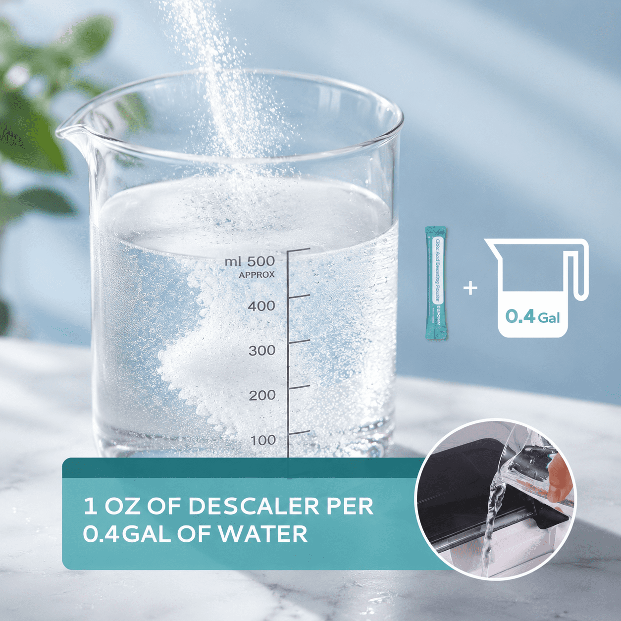 EUHOMY Ice Machine Cleaner, Compatible with All Major Brands, 24 Use, Individually Packed, 1 Pack, Organic Citric Acid Descaling Powder for Ice Maker Cleaning