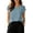 Light Blue, variant on White Gauze Shirt Women Summer Casual Cap Sleeve Crinkle Cotton Linen Pullover Tops Solid Color Tunic Shirts