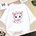 thumbnail image 3 of Camiseta de algodón con estampado de gato o perro para niñas, ropa de verano vintage kawaii, camisetas de manga corta, 3 of 5