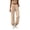 Khaki, variant on Womens High Waist Elastic Drawstring Waist Lightweight Parachute Cargo Pants Multi Functional Pockets Adjustable Cuffed Ankle Loose Fit Casual Streetwear Trousers