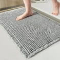 thumbnail image 2 of REGALWOVEN Waffle Tassels Bathroom Mat Soft Absorbent Laundry Room Washable Thick Bath Rugs Bohemia Home Gifts Grey 24" x 36", 2 of 7