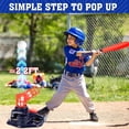 thumbnail image 3 of Huge Wave 3-in-1 Kids Baseball Set for Ages 3-8, T-Ball Sport Play Set Toys, Baseball Bat Adjustable Height, Indoor/Outdoor Backyard Sports Games Gifts for Boys and Girls(Blue), 3 of 7