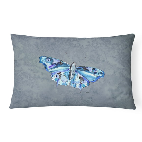 Carolines Treasures 8856PW1216 Butterfly On Gray Indoor & Outdoor Fabric Decorative Pillow