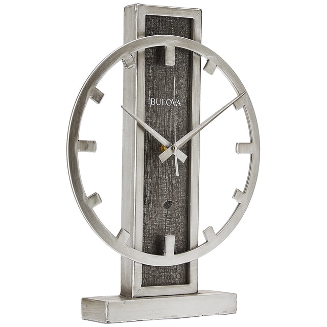 Reloj de Mesa Bulova B1864 Tono Plateado Envejecido 7x30x41 cm