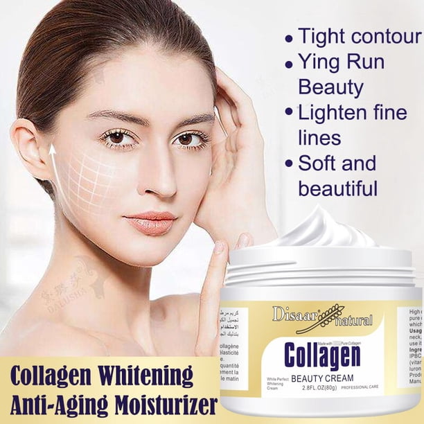 Crema de colágeno, la mejor crema hidratante hilurónica para el cuidado de la piel, blanqueadora, antienvejecimiento, antiarrugas"Cream and Serum" Fivean LED