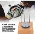 thumbnail image 2 of Watch Balance Wheel Holder Set, Watch Movement Balance Wheel Stand Wooden Base Pin Punch Watch Balance Wheel Hairspring Holder Set for Stand Base Pin Punch and Pin, 2 of 8