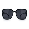 thumbnail image 5 of Womens Luxe Rhinestone Jewel Hinge Oversized Rimless Butterfly Sunglasses All Black, 5 of 8