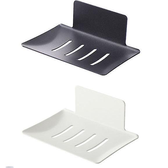 2 piezas de soporte para jabonera, bandeja de acero inoxidable 3m, acabado cromado autoadhesivo, soporte para esponja de jabón en barra para ducha, negro y blanco