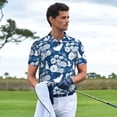 thumbnail image 3 of Vsdgher Polos à Imprimé Fleurs Roses pour Hommes, Polo Extensible à Manches Courtes pour Hommes, Chemises pour Hommes-Petit, 3 of 6