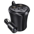 thumbnail image 1 of Inversor de corriente para automóvil SUPERONE de 150 W, CC de 12 V a 110 V, adaptador de CA para automóvil de 120 V, diseño de portavasos 5 en 1, cargador de automóvil con dos USB y 2, 1 of 6