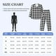 thumbnail image 4 of Fotbe Black White Plaid Pijama de Hombre con Estampado de Manga Larga, Conjunto de 2 Piezas, Ropa de Dormir Suave y Cómoda con Bolsillos-Large, 4 of 7