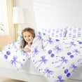 thumbnail image 3 of Feelyou Bow Cherry Twin Bedding Sets 7pcs, Purple Stars Bedding Comforter Set, 3 of 7