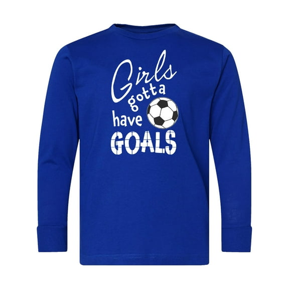 Inktastic Girls Gotta Have Goals Soccer Long Sleeve Youth T-Shirt