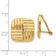 thumbnail image 3 of Real 14kt Yellow Gold Non-pierced Basket weave Earrings; for Adults and Teens; for Women and Men, 3 of 3