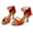 Red, variant on JeashCHAT Women's Satin Sandals Flared Heel Latin Performance Dance Shoes Fashion Open Toe Pump Heel Sandals Party Wedding Shoes (Black)
