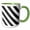 Green/White, variant on 3drose, Black and White Diagonal Stripes Pattern - Stripy Striped Stripey Monochrome - Bold Simple Modern, 11oz Two-tone Black Mug