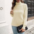 thumbnail image 6 of Womens Fall Fashion 2022! QLEICOM Sweaters for Women, Women‘s Turtleneck Sweater Solid Knitted Casual Fashion Raglan Sleeves Long Sleeve Tops Blouse On Clearance, 6 of 6